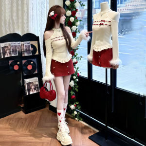 CHANGTONG | Slim Fit Glamorous Korean Style Knit Outfit Set