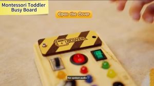 Montessori Busy Board Sensory Toys Wooden With LED Light Switch Control Board Travel Games