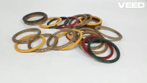Jaipuri Lakh Bangles Set for Women | Traditional Handcrafted Lac Bangles with Stone Work | Ethnic Festive Wear (Size - 6 cm | Set of 5)