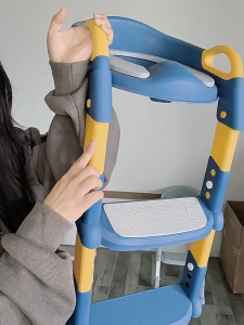 SKISOPGO Kids Toilet Ladder PVC Adjustable Safe Training Potty Toilet Bowl Seat for Baby Toddlers Soft-Padded