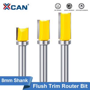 XCAN Milling Cutter 8mm Shank Flush Trim Router Bit With Bottom Bearing 12.7mm Blade Wood Pattern Bit Woodworking Tool