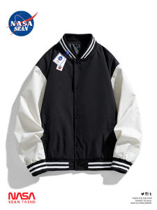 Wassup Panda American Color Block Baseball Jacket Mens Spring Autumn Loose Casual Couple Flight Jacket Polyester Fabric