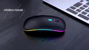 Chuột Bluetooth GOOJODOQ Sạc Không Dây Siêu Mỏng Im Lặng LED Nhiều Màu Sắc Đèn Nền Chơi Game