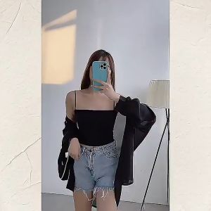 1803辣妹短款吊带美背背心带胸垫裹胸抹胸外穿打底固定杯内衣 Womens vest Solid Colour Camisole With Chest Pad All Match wrap tube top