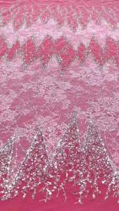Luxury African Sequins Groom Lace Fabric 2026 High Quality French Nigerian Beaded Lace Fabric For Wedding Dress Sewing  AT2884