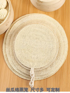 Easy Cleaning Double Layer round Zucchini Fiber Steaming Cloth Baking Tray Liner Non-Stick Durable Steamed Bread Mat