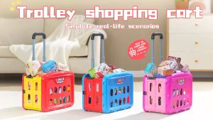 2 in1 Kid portable Trolley shopping cart Girl and boy playing for gift