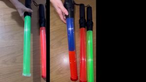 Gậy đèn phân luồng giao thông - Gậy đèn led chỉ huy giao thông 54cm - dùng pin D