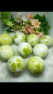 Lantian Jade Ball 50mm(price with base 1 set)/蓝田玉球(包含球底座)