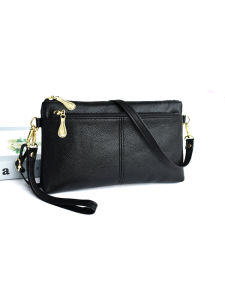 Fashionable Casual Crossbody Bag for Middle-aged Women Soft Surface Zipper Closure Shoulder Satchel with Internal Patch Pocket
