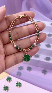50pcs Lucky Four-Leaf Clover Charm Pendants Shamrock Hanging Charms Four Petal Lucky Leaf Pendant Charm DIY Jewlery Accessories