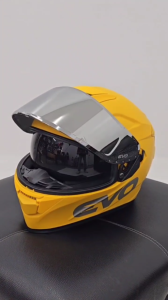 EVO GT PRO MATTE YELLOW SILVER LENS FULL FACE DUAL VISOR WITH FREE CLEAR LENS