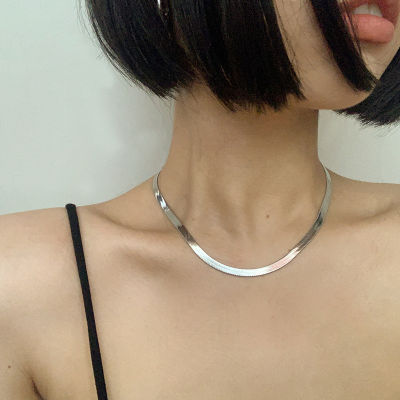 Dây Chuyền Xương Rắn Bằng Thép Titan Không Phai Màu Thiết Kế Dao Bạc Màu Vàng Cho Nữ Trang Sức Thời Trang Đa Năng Phù Hợp Với Mọi Phong Cách