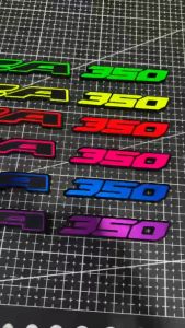 สติกเกอร์โลโก้ FORZA 350 / 300 / 750 (V.3) งานตัวนูน สีเรืองแสงสะท้อนแสง [1ชุดได้4ชิ้น] สั่งทำสีพิเศษได้ **ตัวเลขไม่ติดกัน**