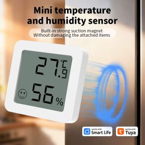 Tuya Magnet Smart Bluetooth 5.2 Temperature and Humidity Sensor LCD Display Smart Life APP Alexa Google Assistant Voice Control