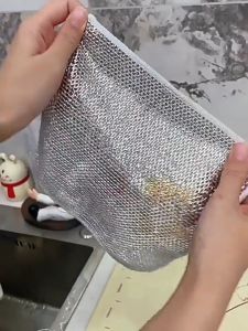 แพ็ค3ชิ้น ผ้าตาข่ายล้างจาน ผ้าล้างจาน ฝอยขัดหม้อ 20x20 ซม ขัดคราบฝังแน่น ไม่ติดไขมัน ทำความสะอาดง่าย