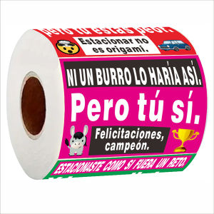 150 Pcs Spanish Parking Stickers – 5 Designs Funny Car Labels Matte Finish 7x5cm Self-Adhesive