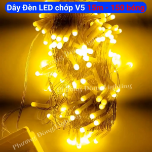 Dây Đèn LED chớp 15m - 150 bóng Màu Vàng Trang trí Noel Lễ Tết Siêu xinh tiện dụng