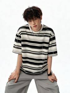 OULUDE | Mens Summer Loose Fit Round Neck Raglan Sleeves T-Shirt