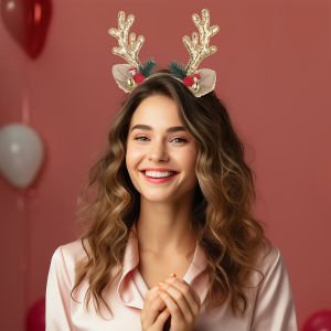【♡Lovely girls house♡】Christmas Headband Elk Ears Hairband Childrens Holiday Party Decoration