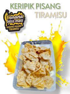 Keripik Pisang Tiramisu 500ml – Snack Manis Renyah 186gr + Free Sumpit