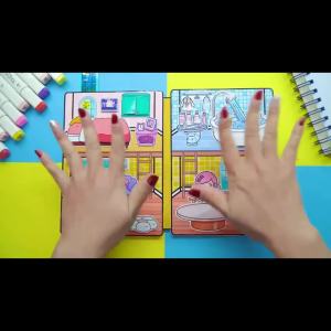 Ngôi nhà búp bê giấy Toca Boca & Kuromi đồ chơi sáng tạo cho bé