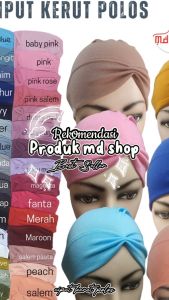 Ciput Kerut Polos Bahan Kaos
