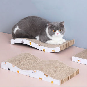 Mainan papan goresan kucing produk hewan yang menarik dalam bentuk S dengan papan goresan kucing super gemuk