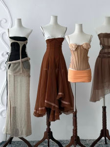 Đầm Màu Block MESH Phong Cách Retro Pháp Elegance