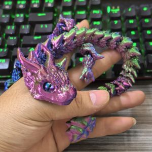 31CM 3D Printed Conjoined Dragon Baby Ornaments Joints Can Move Dragon Rockery Fish Tank Landscaping Decoration