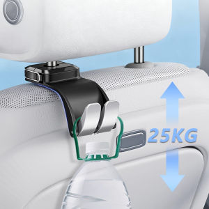SEAMETAL Car Seat Double Hook Car Headrest Hanging Storage Hook 25KG Load-Bearing Car Hook Hanger Organizer Accessories