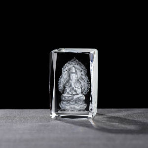 Crystal Western Three Holy Buddha Statues Trang Trí Bàn Trang Trí Nhà Phong Cách Cổ Điển Trang Trí Bàn Lễ Phật Amitabha Guanyin