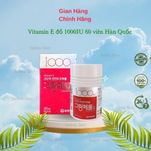Vitamin E đỏ 1000IU 60 viên Hàn Quốc - Đẹp da chống lão hoá