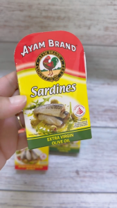 AYAM - hộp CN X/LÁ 120g - CÁ TRÍCH NGÂM DẦU Ô LIU NGUYÊN CHẤT / MALAYSIA / Sardines in Extra Virgin Olive Oil (HALAL)