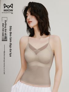 MiiOW | Áo ba lỗ ren gợi cảm bằng lụa tơ tằm MiiOW Áo ngực một mảnh cho nữ mùa hè mới che bắp chân áo lót thường ngày màu trơn