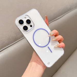 Ultra Thin HD Clear Frameless Magnetic Case for iPhone 16 15 14 13 12 11 Pro Max Slim Hard PC for Magsafe Wireless Charge Cover