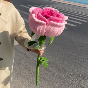 แพ็คของทำมือ DIY ดอกกุหลาบขนาดใหญ่ ดอกไม้ทำจากเชือกผูกโบว์ เรียบง่าย เหมาะสำหรับเพื่อนรักและเพื่อนสาว