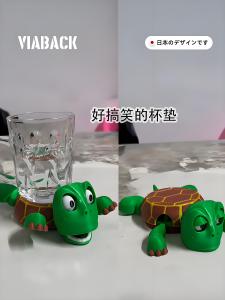 Thickened 3D Printed Turtle Cup Mat Creative Desktop Decoration Tea Cup Mat Nordic Style Home Fabric DIY Finished Product