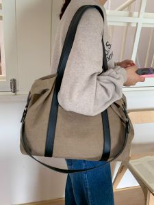 2025 New Japanese Style Neutral Loose Thick Canvas Bag Large Capacity Single Shoulder Slant Commuting Casual Travel Bag