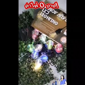 ขั้วไฟระย้าโซล่าเซลล์ อิวาชิ คละสี สายยาว 5 เมตรมี 10 หลอด