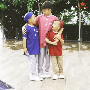 Setelan Baju Koko Anak Cowok Lengan Pendek Usia 1-14 Tahun