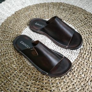 Sandal Kulit Pria Big Size Jumbo Ukuran Besar 44 45 46 47 48 49 ZVT 418 Coklat