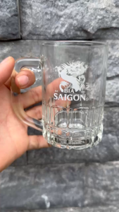 [CHÍNH HÃNG] Sét 6 Ly thuỷ tinh HKM bia Sài Gòn xuất xứ INDO siêu dày đẹp 300ml- 400ml hình rồng