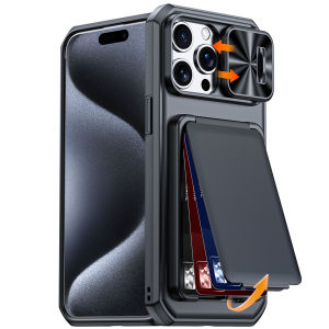 Ốp Điện Thoại iPhone 17 Pro/18 Pro - Màu Đen Chống Sốc Chuẩn Quân Đội Ngăn Chặn RFID Tích Hợp Ví Đựng Thẻ Chống Xước Chống Bụi