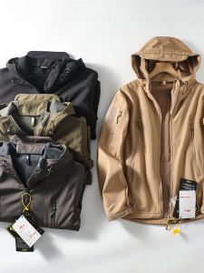 Màu Trắng Chàm Chiến Thuật Vali Mềm Áo Khoác Nam Chống Thấm Nước Chống Gió Có Mũ Trùm Đầu Dày Trang Thu Đông Áo Khoác Ngoài