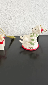 Lenox hanging porcelain decoration (dog on a bowl)