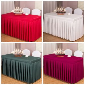 Modern Simple Red Rectangular Tablecloth Conference Office Hotel Event Exhibition Long Table Cover Artistic Fabric Home Decor