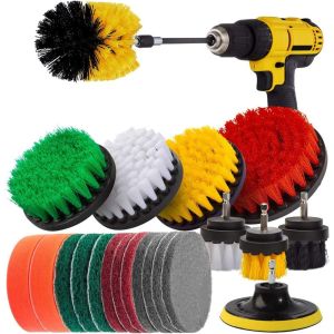 ชุดแปรงทําความสะอาดไฟฟ้าสําหรับทําความสะอาดกระเบื้องสารละลายซีเมนต์ อ่างล้างจานในรถยนต์ อ่างอาบน้ํา พื้น ห้องน้ํา และห้องครัว อุปกรณ์ทําความสะอาด