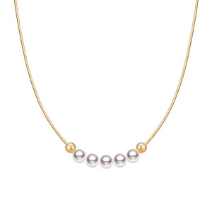 Helas | Smile Akoya Sea Pearls Small Rice Pearl 18K Gold Neck Chain