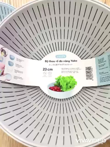 (Chính hãng Inochi) Bộ thau rổ đa năng Yoko 23cm Nhựa PP (Polypropylen) nguyên sinh Hạt màu Phụ gia kháng khuẩn (Ag+)